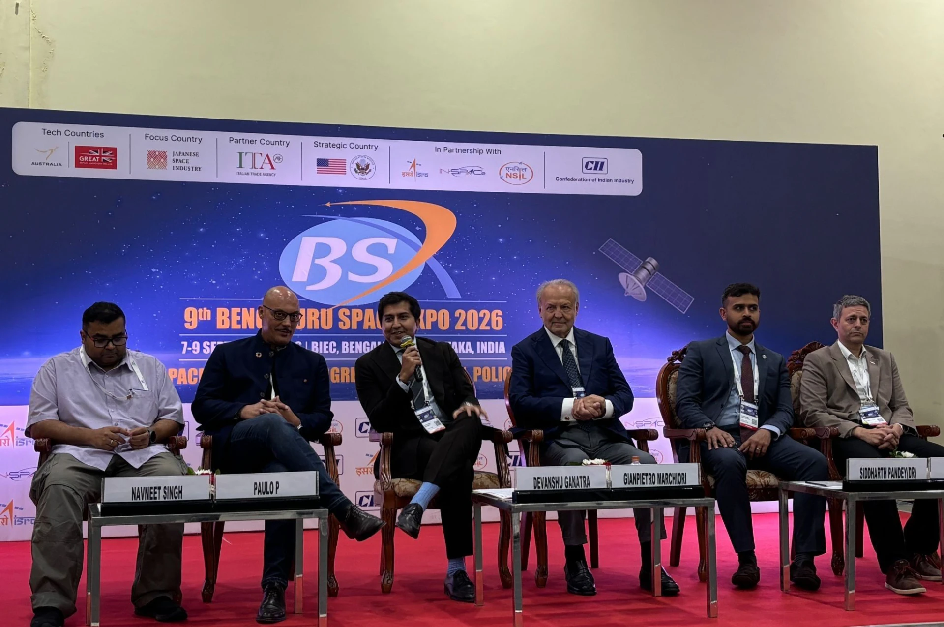 Paulo Pinheiro participates in the Europe–India Space Connect session at Bengaluru Space Expo on 8 September 2026.