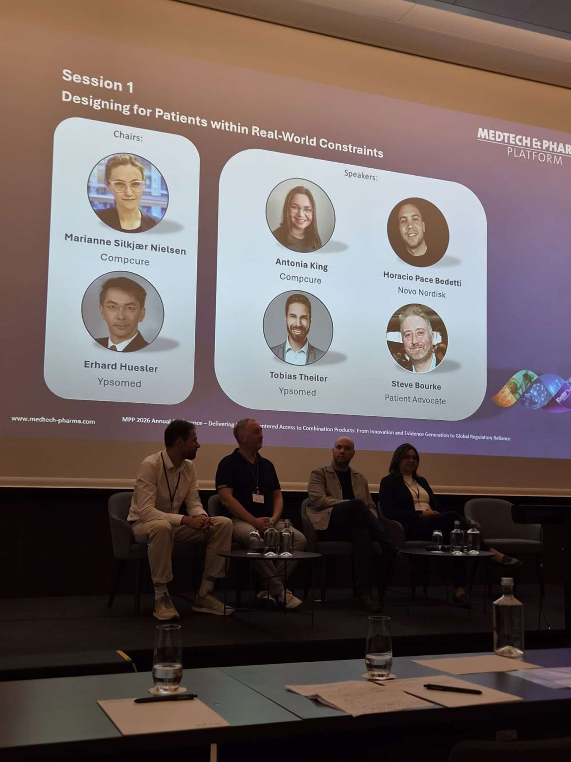 Session 1, “Designing for Patients within Real-World Constraints”, at the Medtech & Pharma Platform Annual Conference in Basel.